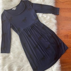 Boden Blue Horses Tunic Dress Size 8 Long Sleeves